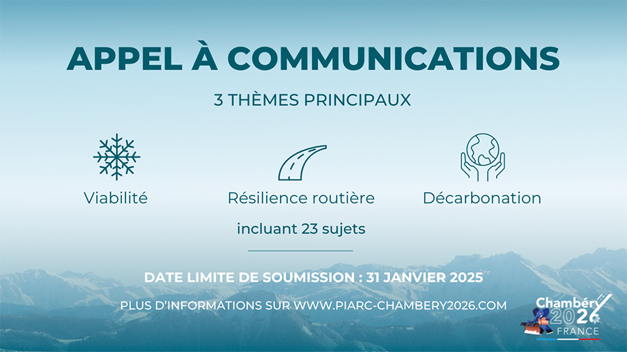 Appel à communications du 17e Congrès mondial de la Viabilité hivernale et de la Résilience routière Chambéry 2026