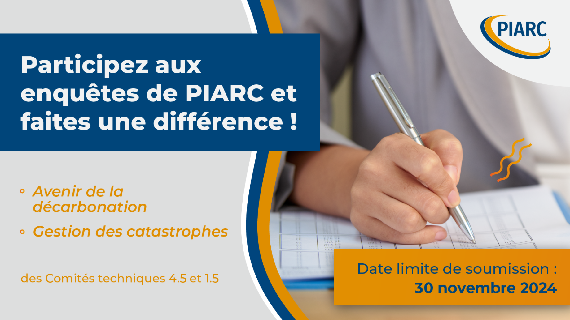 Nous avons besoin de votre avis : participez aux enquêtes de PIARC sur la décarbonation et la gestion des catastrophes !