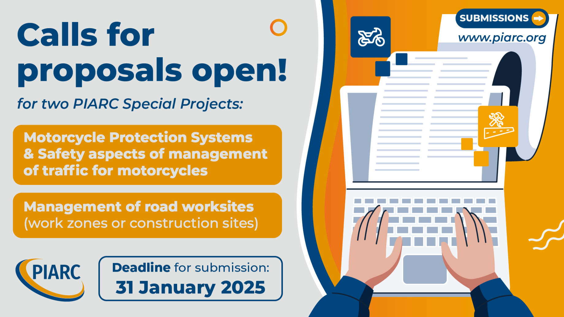 Submit your innovative ideas! PIARC invites proposals for Special Projects on “Motorcycle Safety” and “Road Worksite Management”